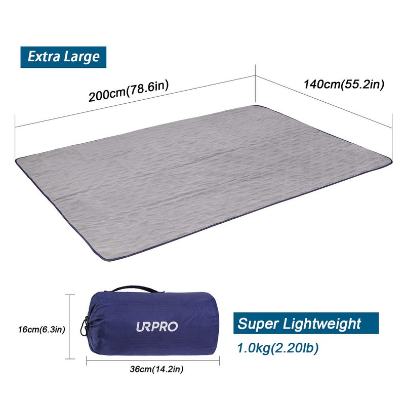 URPRO Waterproof Warm Fleece Outdoor Blanket Extra Large Lightweight Portable with Carry Bag for Stadium, Picnic, Camping, Beach, Dogs, Sofa Blue - Image 2